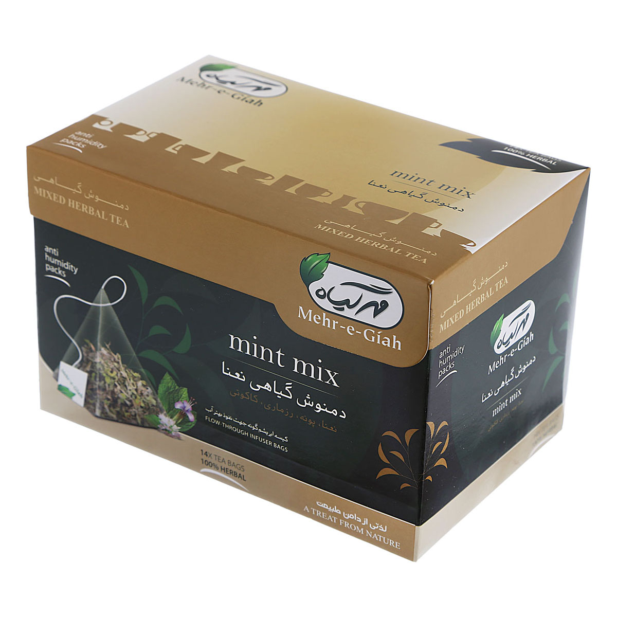 دمنوش نعنا کیسه‌ای 14 عددی مهرگیاه 