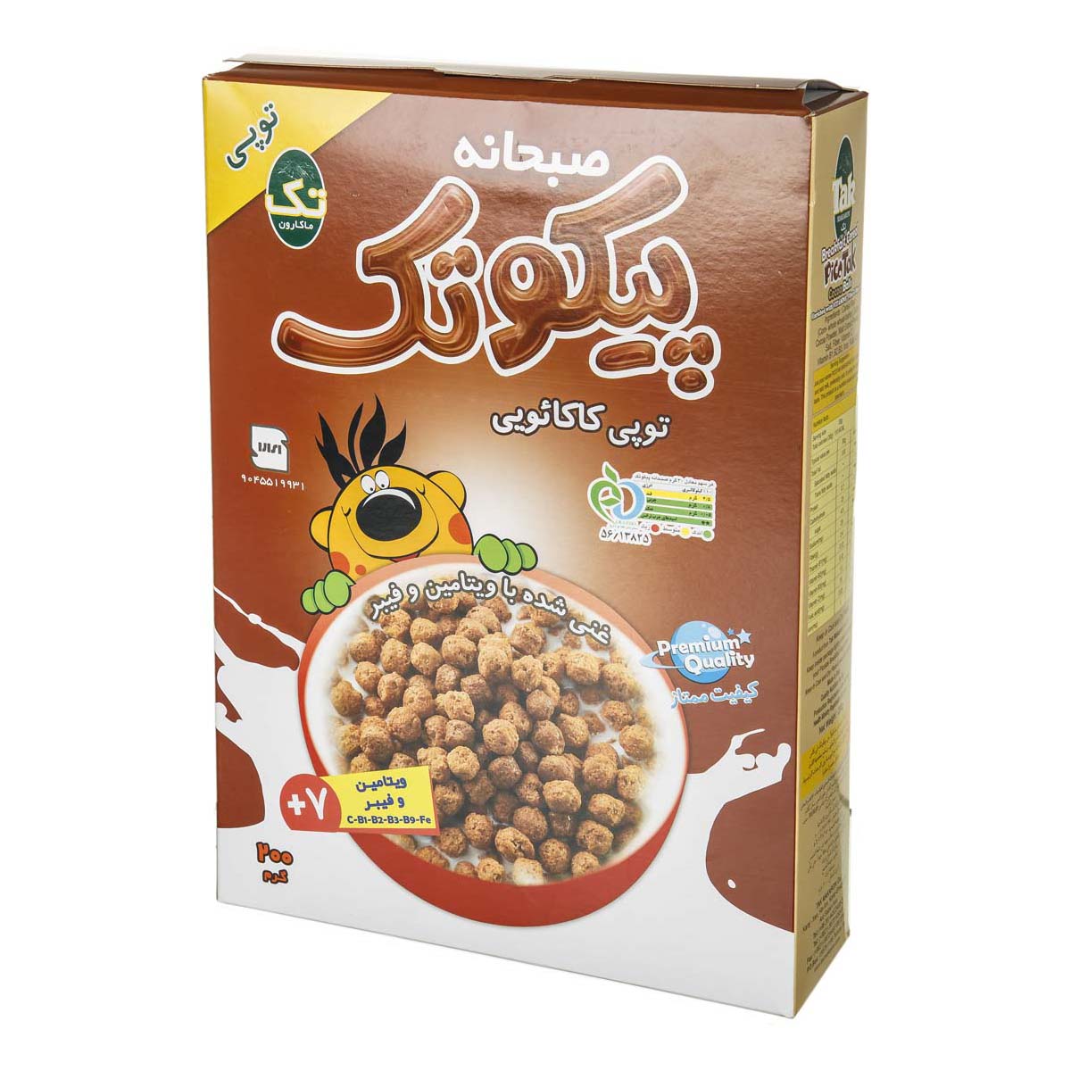 صبحانه پیکوتک توپی شکلاتی 200 گرمی تک‌ماکارون