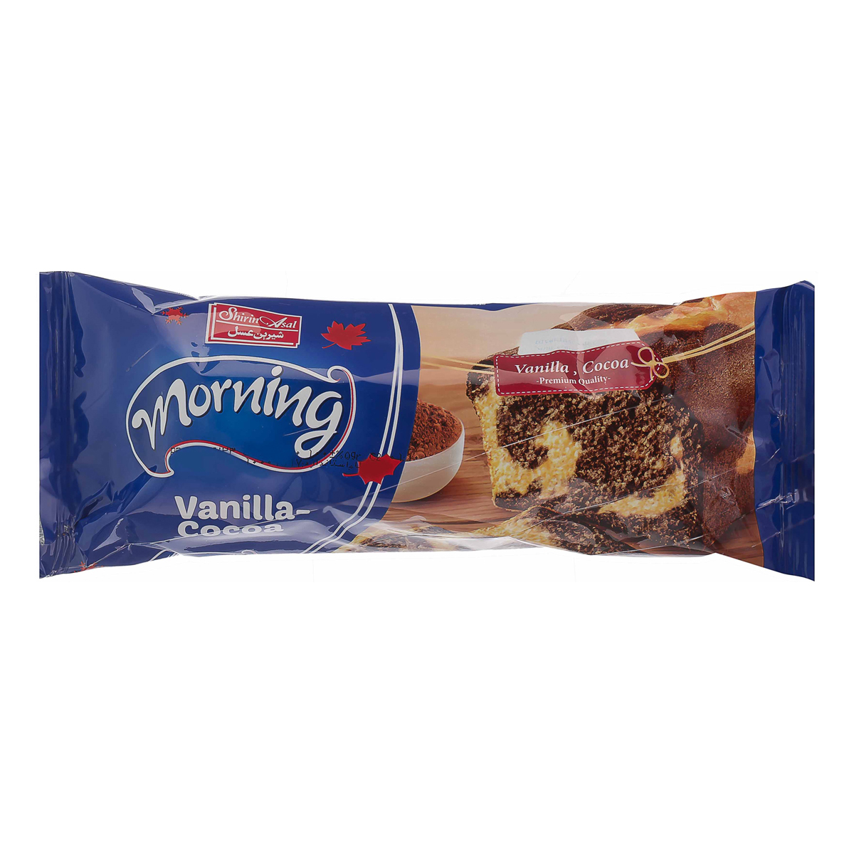 کیک صبحانه دو رنگ وانیلی کاکائو 100 گرمی شیرین عسل