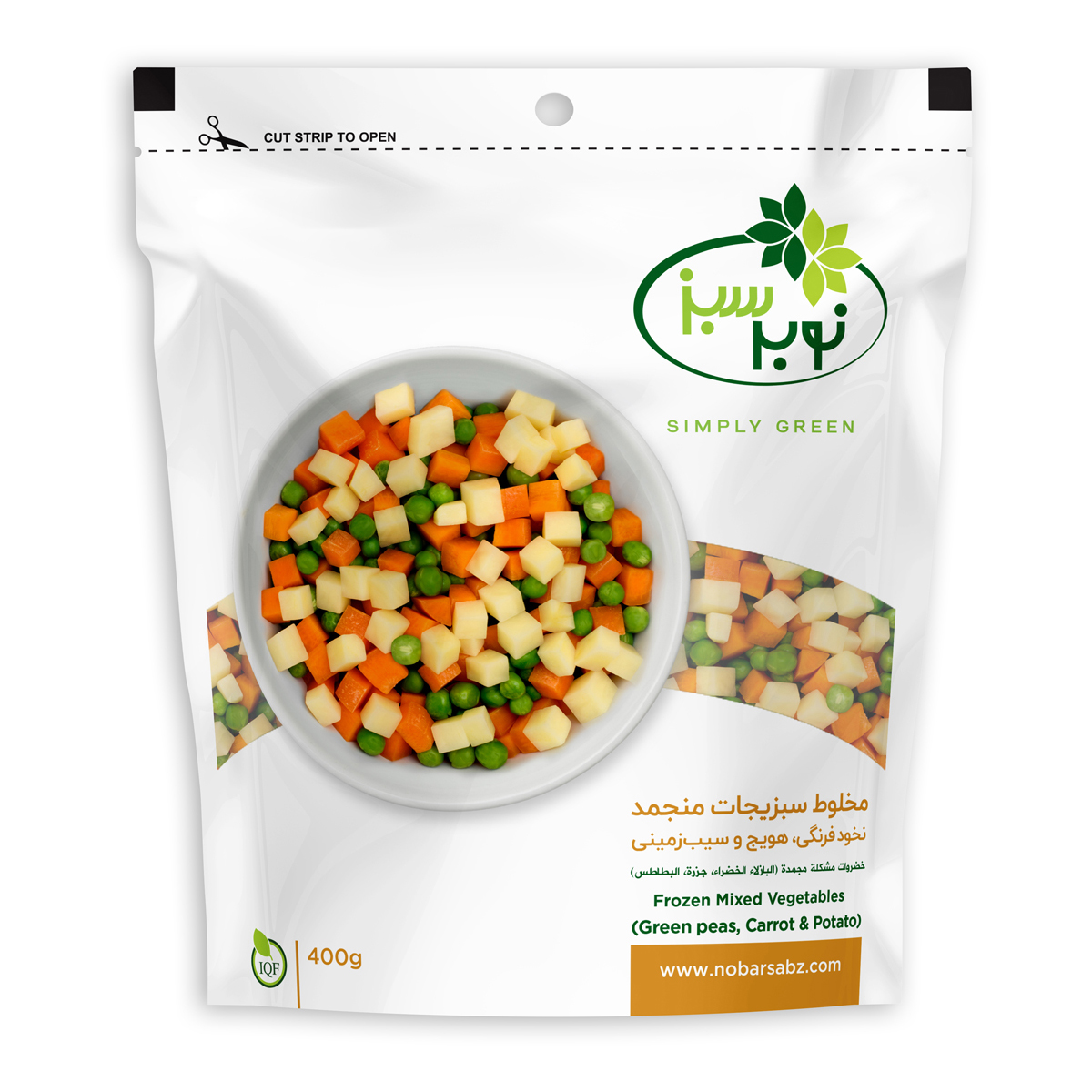 مخلوط سبزیجات منجمد 400 گرمی نوبرسبز