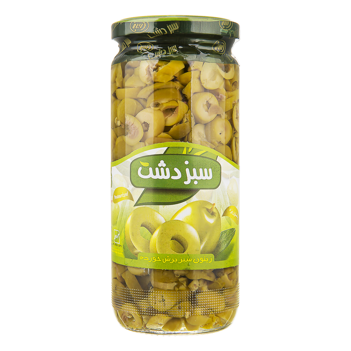 زیتون سبز برش خورده 490 گرمی سبزدشت