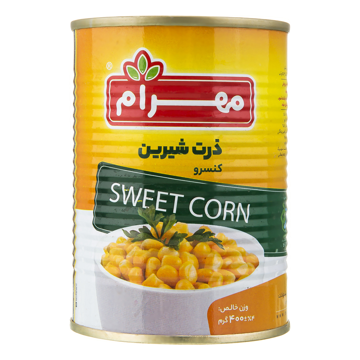 کنسرو ذرت شیرین 400 گرمی مهرام