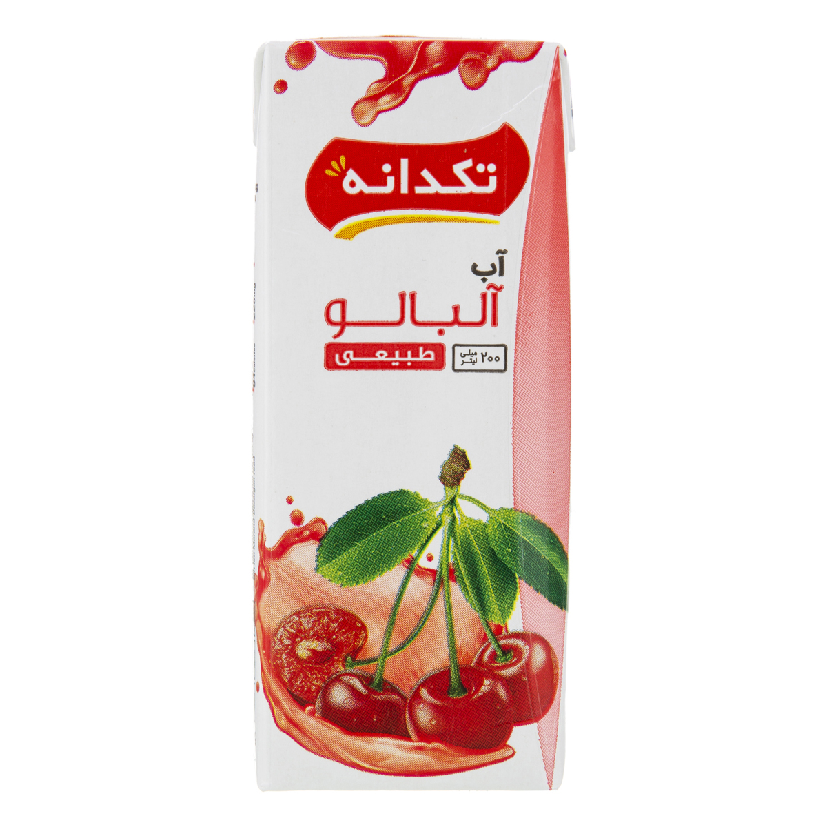 آب آلبالو 200 میلی‌لیتری تکدانه