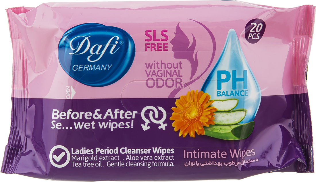 دستمال مرطوب بهداشتی بانوان 20 عددی دافی