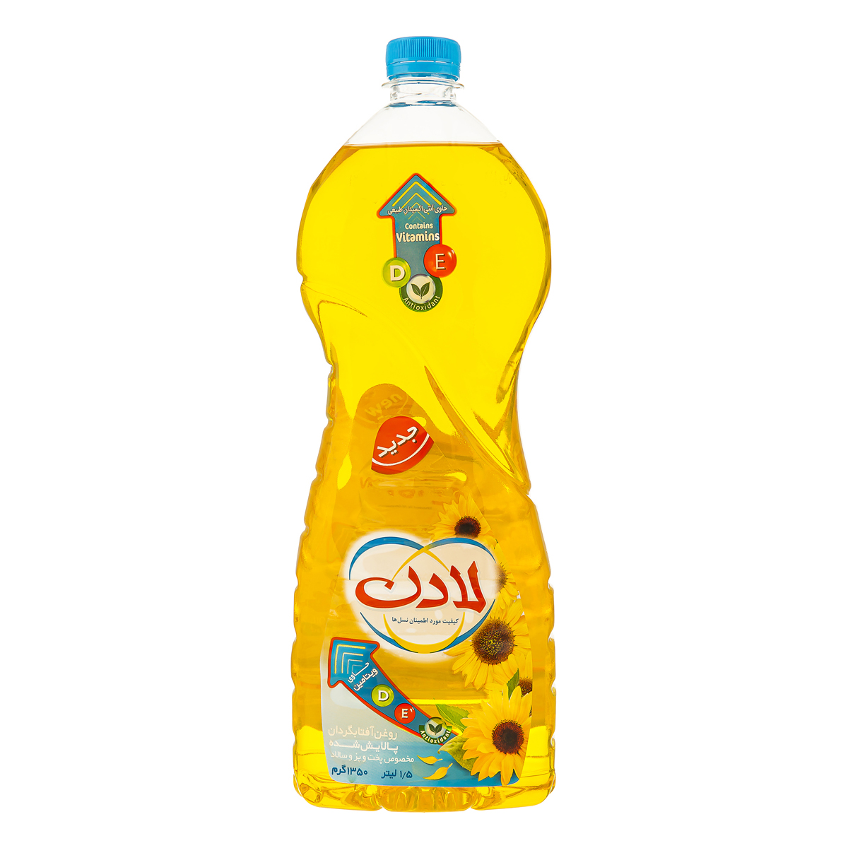 روغن آفتابگردان پالایش شده پخت و پز و سالاد 1500 میلی لیتری لادن