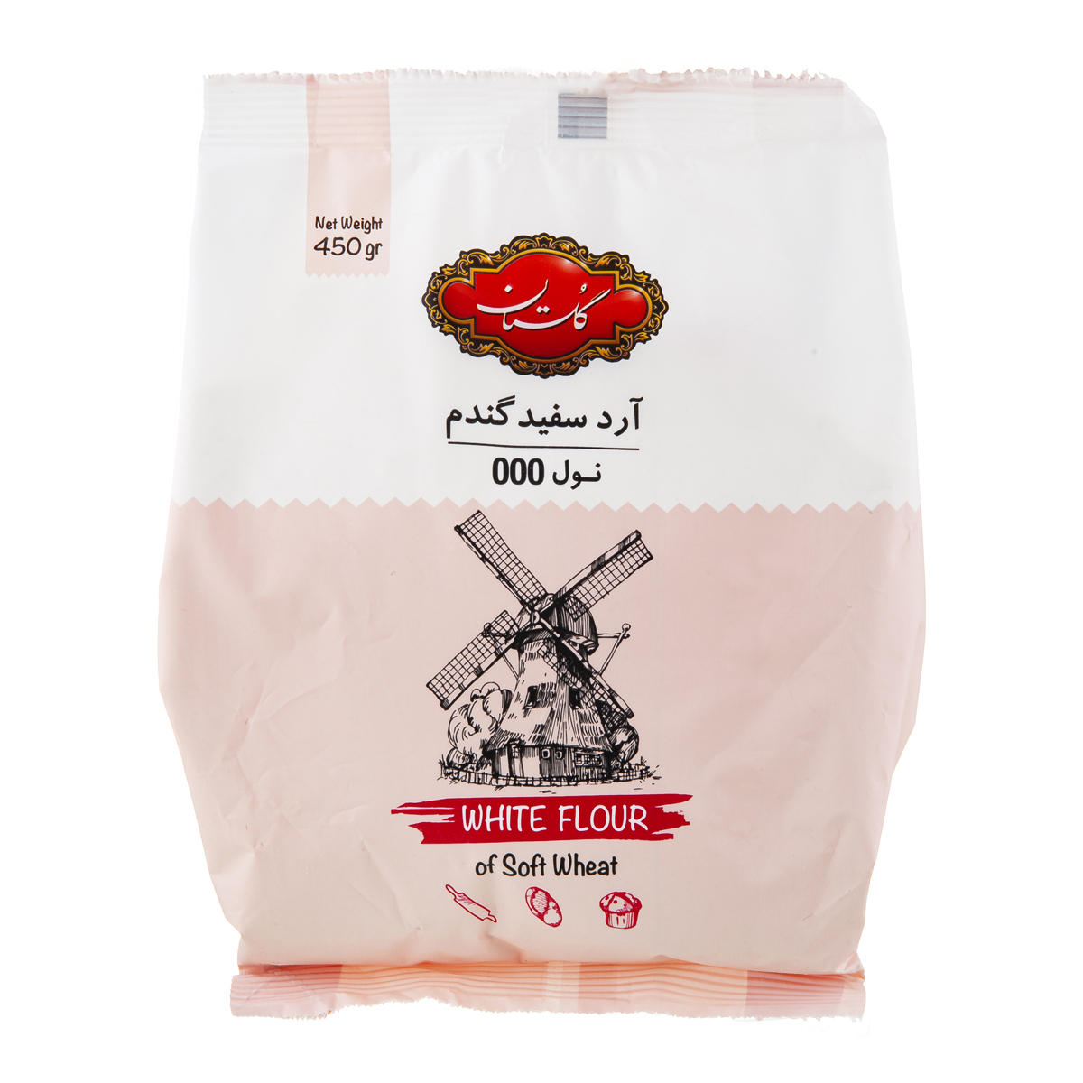 آرد سفید گندم نول سه صفر 450 گرمی گلستان