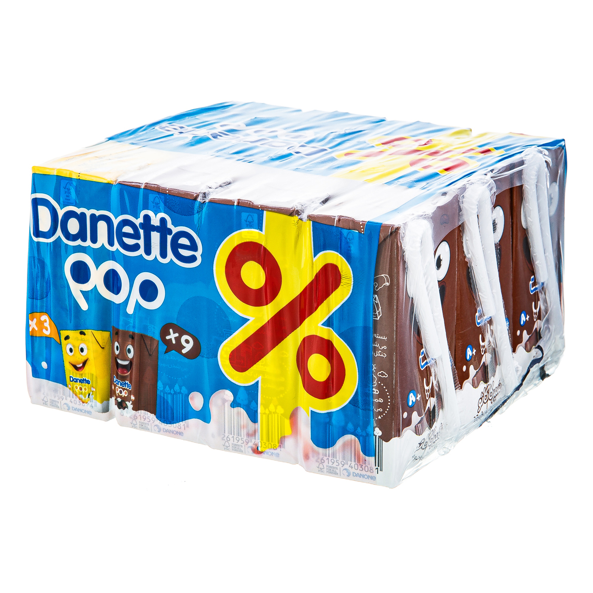 پک شیر موز  و شیر کاکائو فراداما 12 عددی 125 میلی لیتری دنت