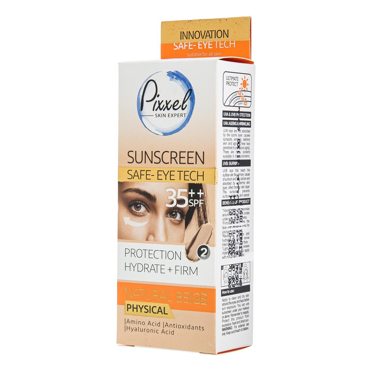 کرم ضد آفتاب فیزیکی دور چشم و صورت بژ طبیعی spf35 پیکسل