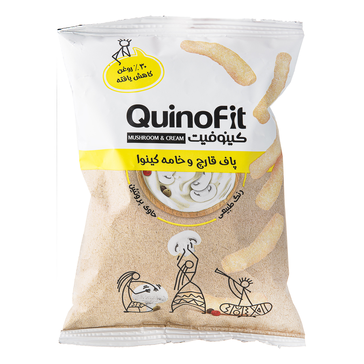 پاف قارچ و خامه کینوا 45 گرمی کینوفیت