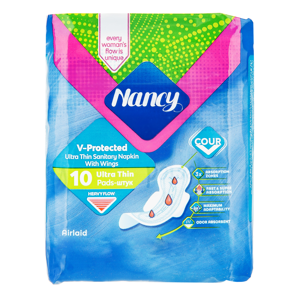 نوار بهداشتی بالدار خیلی نازک بزرگ 10 عددی نانسی