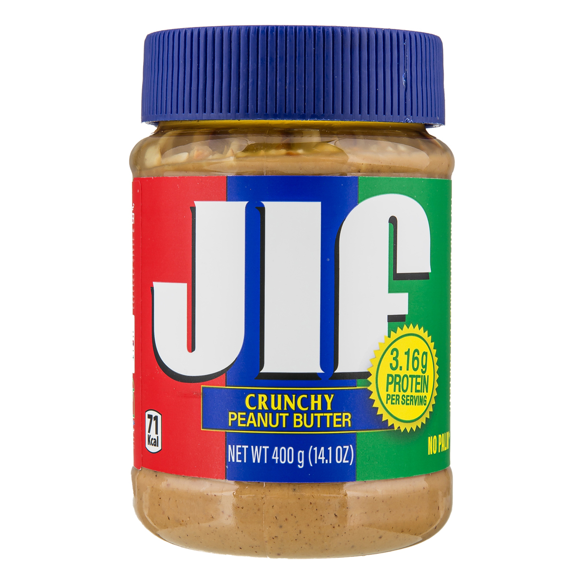 کره بادام زمینی با طعم نمک و تکه های بادام زمینی 400 گرمی جی ال اف