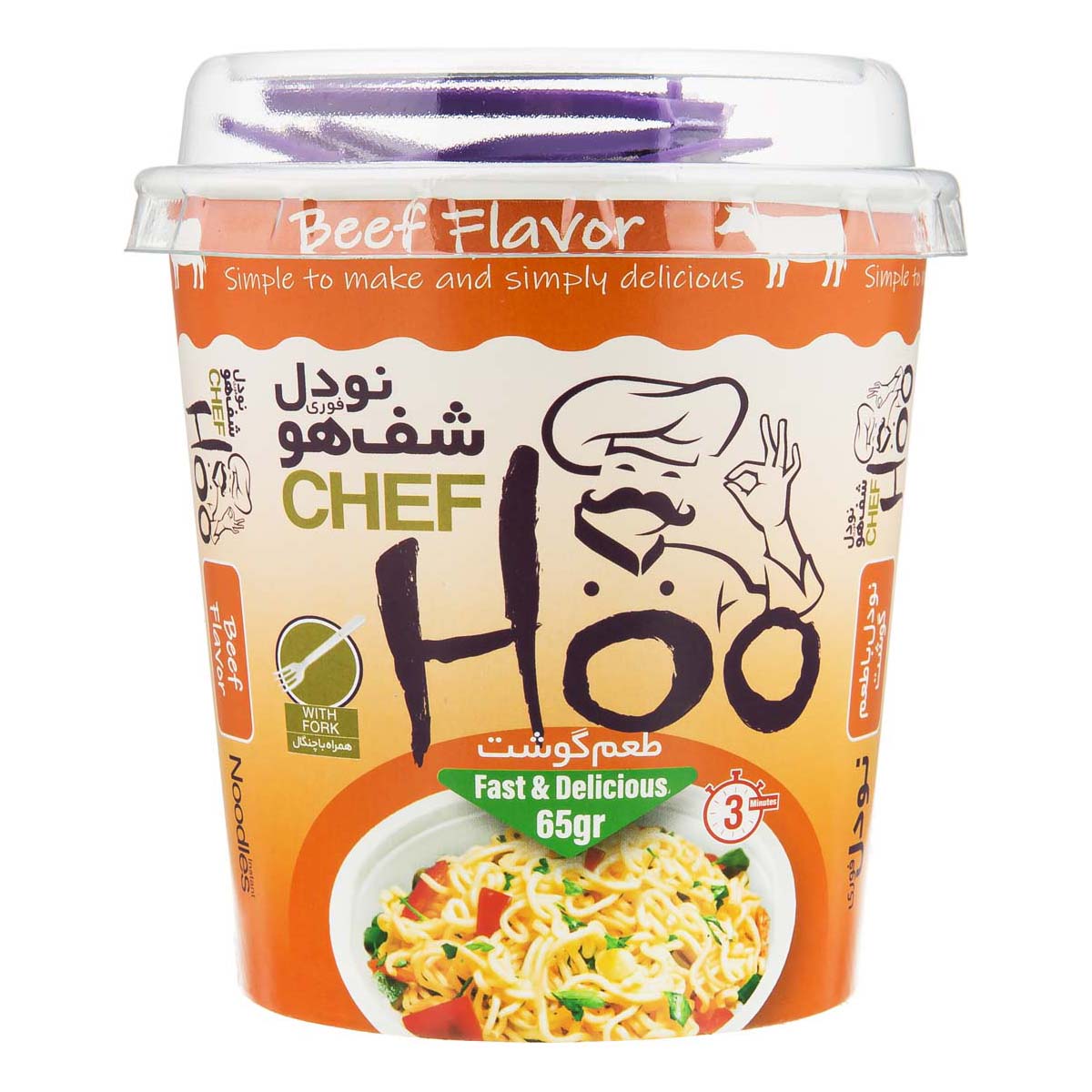 نودل با طعم گوشت 65 گرمی شف هو