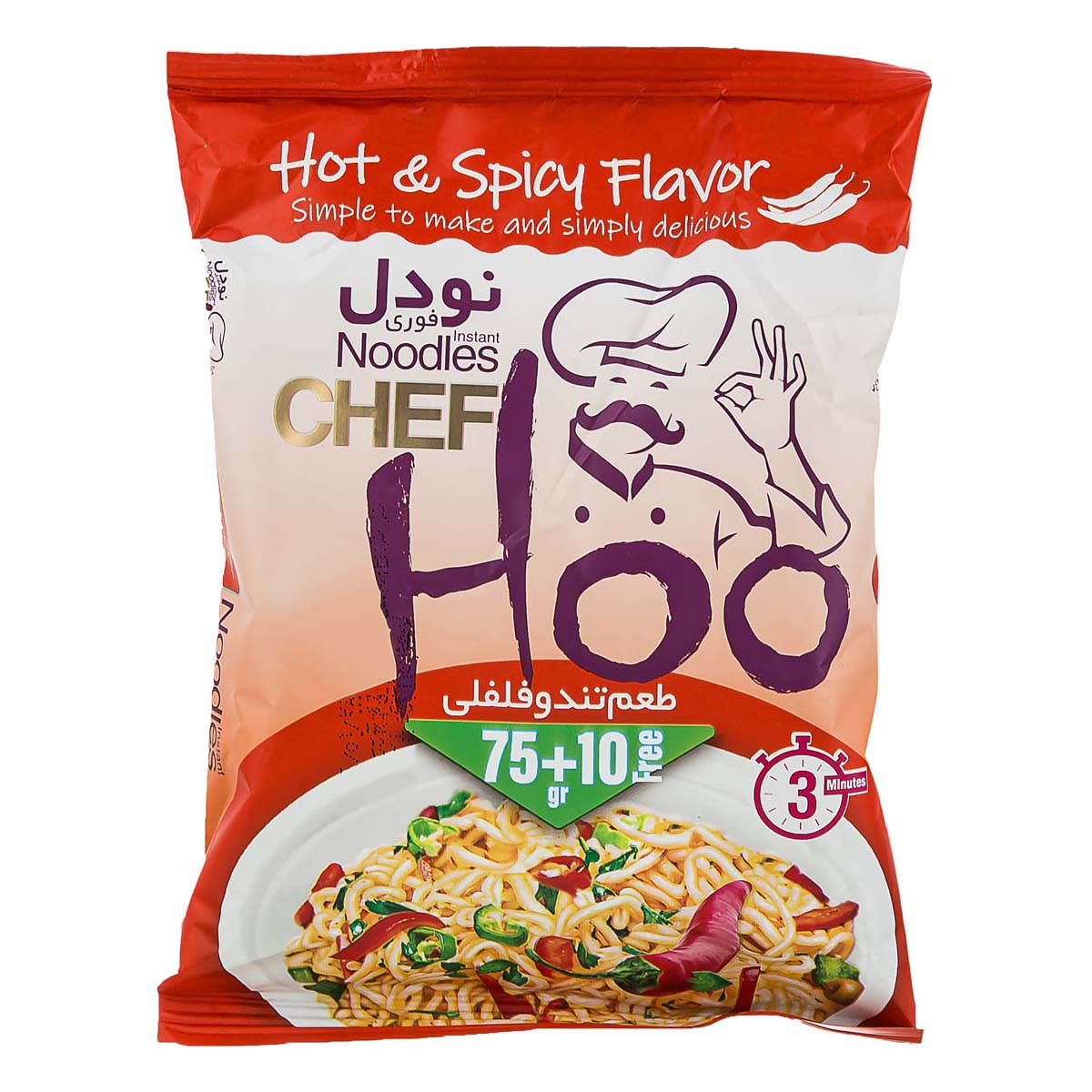 نودل با طعم تند و فلفلی 85 گرمی شف هو
