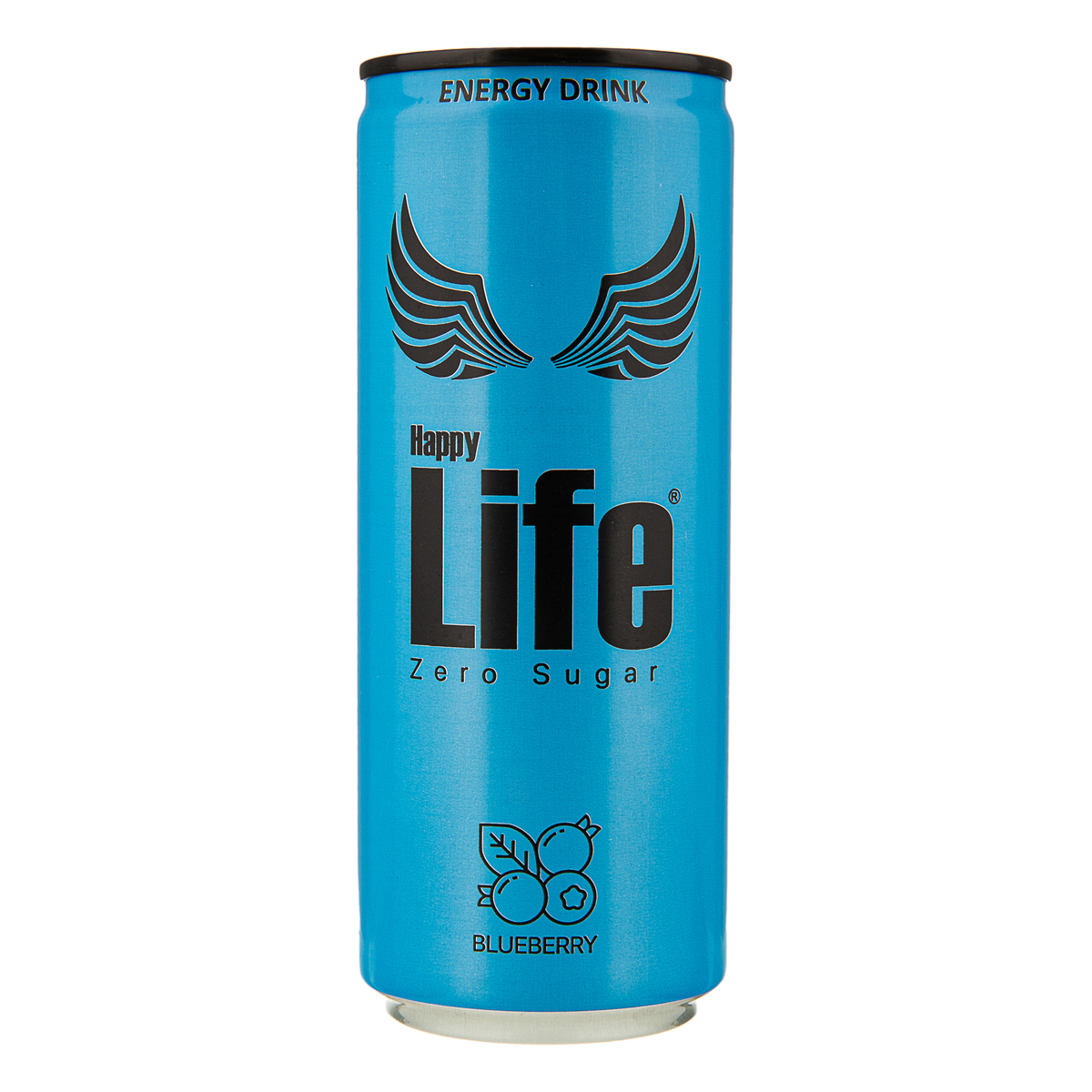 نوشابه انرژی زا گازدار بلوبری 250 میلی لیتری هپی لایف