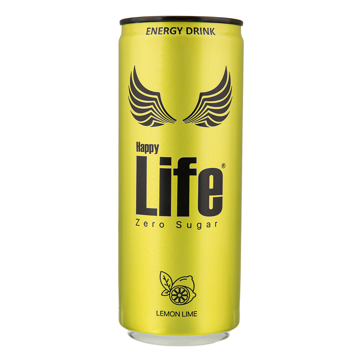 نوشابه انرژی زا گازدار لیمویی 250 میلی لیتری هپی لایف