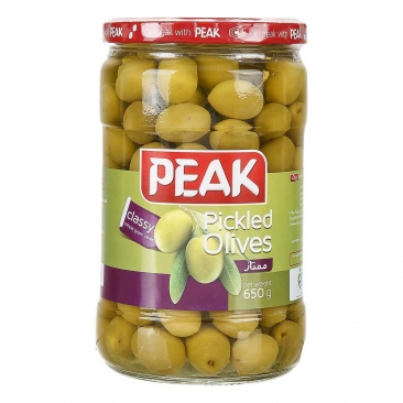 زیتون شور سبز با هسته 650 گرمی پیک