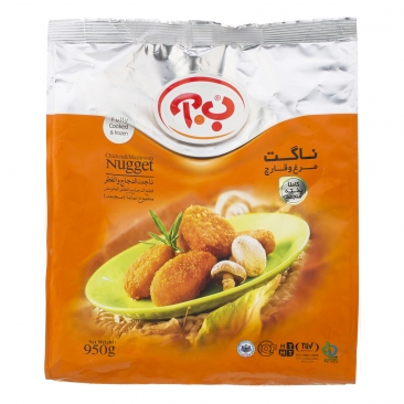 ناگت مرغ و قارچ کاملا پخته منجمد 950 گرمی ب.آ
