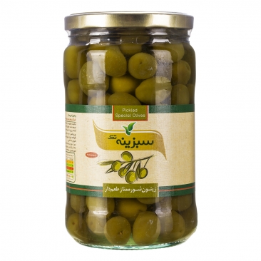 زیتون شور ممتاز طعم دار 700 گرمی سبزینه تک