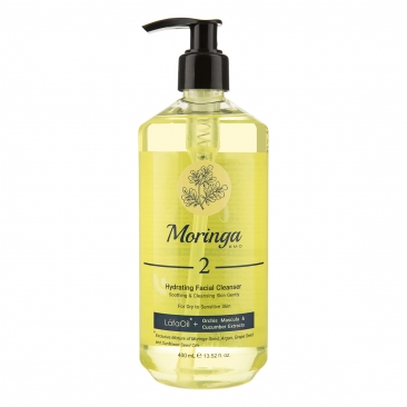 ژل شستشو و آبرسان صورت پوست های خشک و حساس 400 میلی لیتری مورینگا امو
