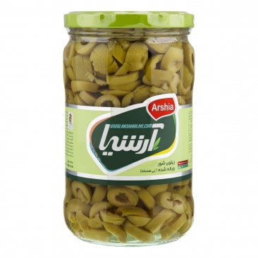 زیتون شور ورقه شده بدون هسته 660 گرمی آرشیا