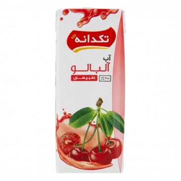 آب آلبالو 200 میلی‌لیتری تکدانه