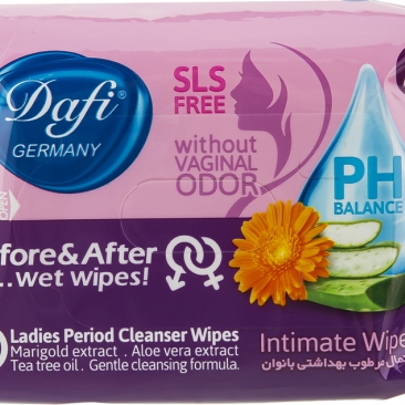 دستمال مرطوب بهداشتی بانوان 20 عددی دافی