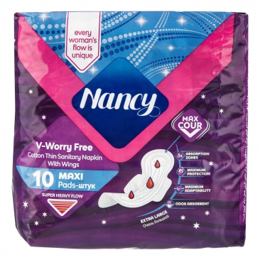 نوار بهداشتی  نازک خیلی بزرگ ویژه شب 10 عددی نانسی