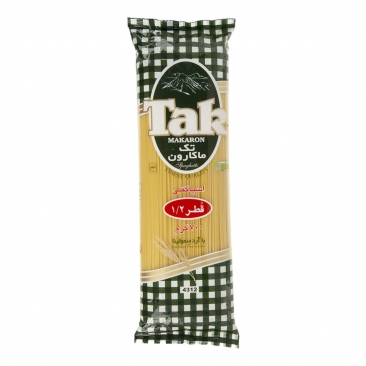 اسپاگتی 1.2 با آرد سمولینا 700 گرمی تک‌ماکارون