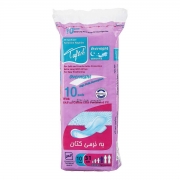 نوار بهداشتی خیلی نازک کتانی بالدار ویژه شب 10 عددی تافته