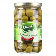زیتون شور بدون هسته درشت 660 گرمی آرشیا زیتون شور بدون هسته درشت 660 گرمی آرشیا