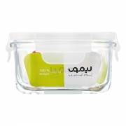 ظرف شیشه ای مربع دربدار 440 میلی لیتر لیمون ظرف شیشه ای مربع دربدار 440 میلی لیتر لیمون