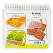 ظرف فریزری چهار خانه 180 گرمی لیمون ظرف فریزری چهار خانه 180 گرمی لیمون