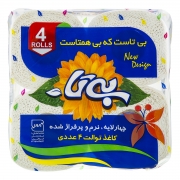 دستمال کاغذ توالت 4 لایه 4 رول بی تا دستمال کاغذ توالت 4 لایه 4 رول بی تا